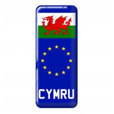 3D Domed Gel Resin CYMRU Number Plate Sticker Decal Badge with Flag EU Euro Stars
