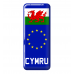 3D Domed Gel Resin CYMRU Number Plate Sticker Decal Badge with Flag EU Euro Stars