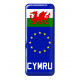 3D Domed Gel Resin CYMRU Number Plate Sticker Decal Badge with Flag EU Euro Stars