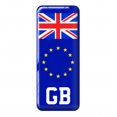 3D Domed Gel Resin GB Number Plate Sticker Decal Badge with Flag EU Euro Stars