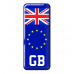 3D Domed Gel Resin GB Number Plate Sticker Decal Badge with Flag EU Euro Stars