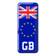 3D Domed Gel Resin GB Number Plate Sticker Decal Badge with Flag EU Euro Stars
