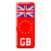 3D Domed Gel Resin GB Number Plate Sticker Decal Badge with Flag EU Euro Stars