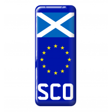 3D Domed Gel Resin SCOTLAND Number Plate Sticker Decal Badge with Flag EU Euro Stars