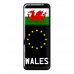3D Domed Gel Resin WALES CYMRU Number Plate Sticker Decal Badge with Flag EU Euro Stars