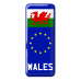 3D Domed Gel Resin WALES CYMRU Number Plate Sticker Decal Badge with Flag EU Euro Stars