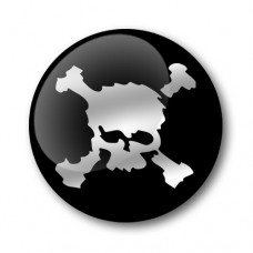 Skull and Crossbones Gel Wheel Centre Badge